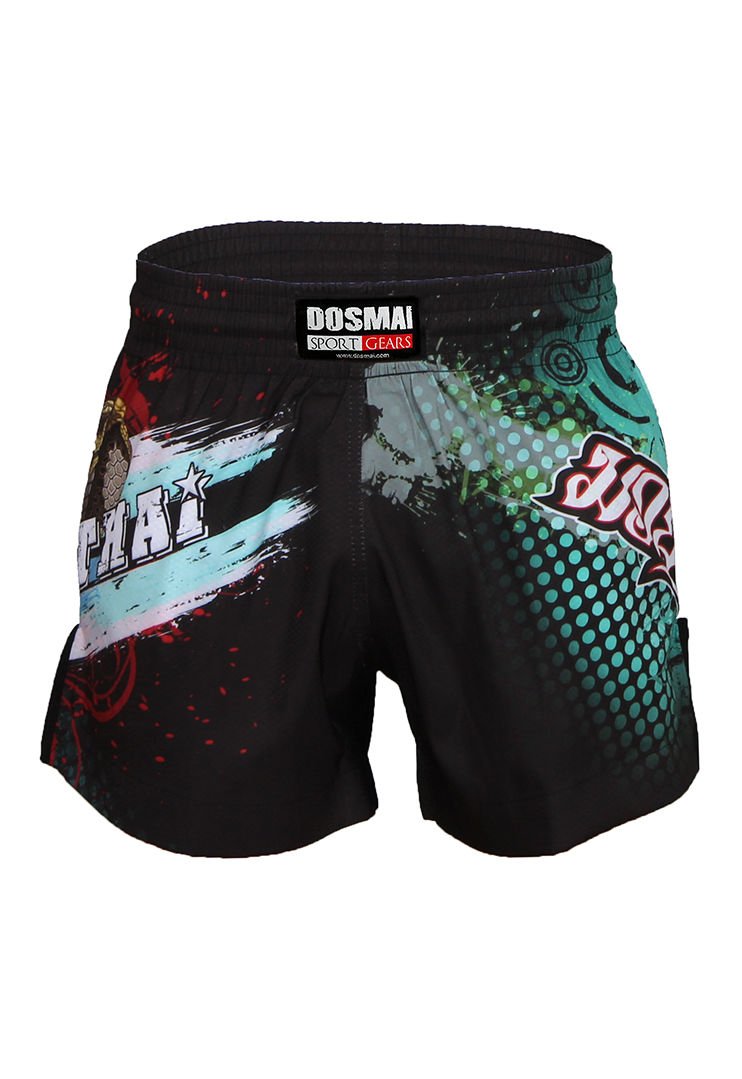 Dosmai Dijital Baskılı Muay Thai Spor Şort MTS211 S - Siyah