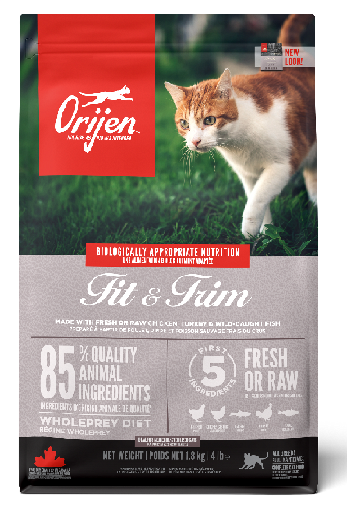 ORIJEN Fit & Trim Kedi Maması 1,8kg - Fazla kilolu kediler için