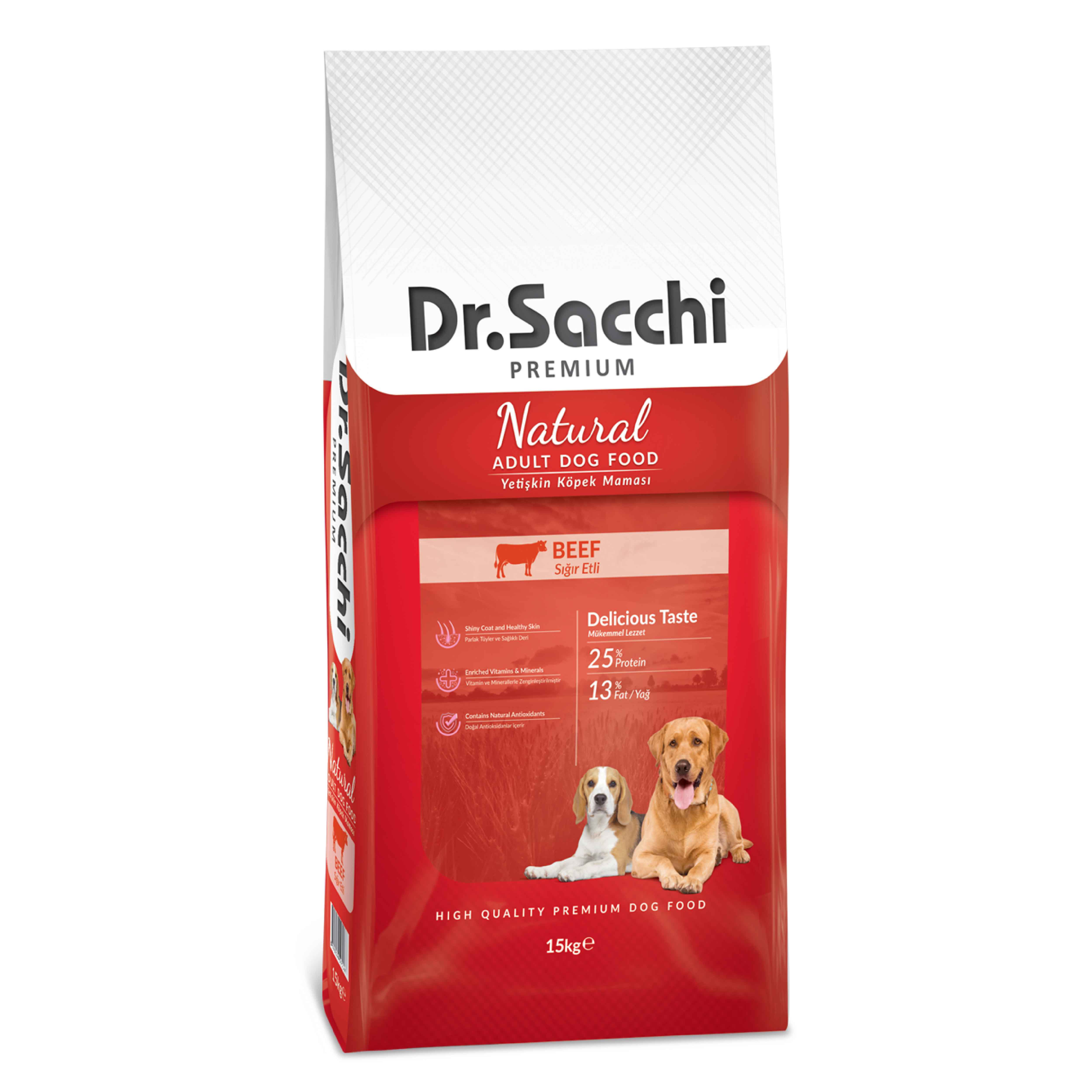 Dr.Sacchi Premium Natural Beef Yetişkin Köpek Maması 15kg