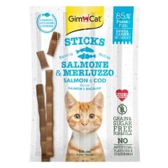 GimCat Sticks Somon & Atlantik Morina TAHILSIZ Ödül Çubukları 20 gr