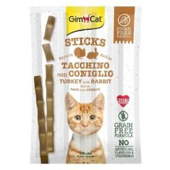 GimCat Sticks Hindi Etli Tavşan etli TAHILSIZ Ödül Çubukları 20 gr