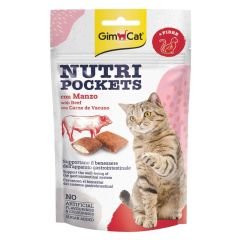 GimCat Nutripockets Kedi Ödülü Biftek Malt 60Gr