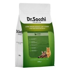Dr.Sacchi Premium Düşük Tahıllı Kuzu Etli Kedi Maması 1,5 Kg