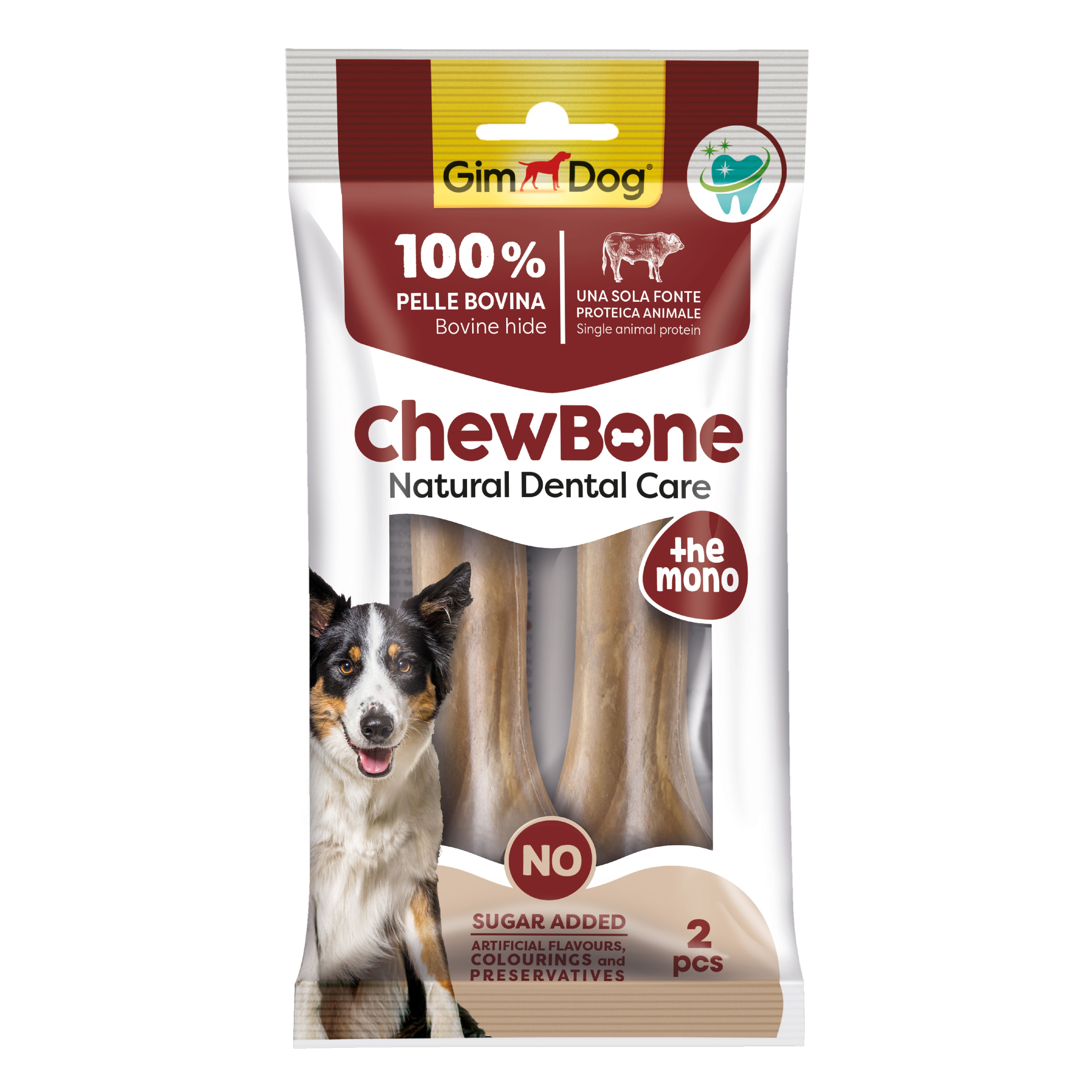 GimDog Chew Bones Press Köpek Çiğneme Kemiği 5,5’’ 120 Gr 2li Naturel