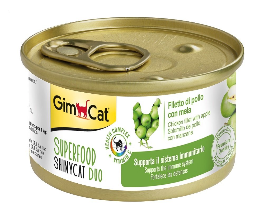 GimCat Shinycat SF Fileto Konserve Kedi Maması - Tavuklu Elmalı 70gr