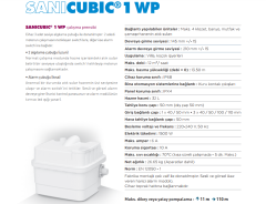 SANİCUBİC 1 WP  IP68 - 32 Lt / 6 WC + 4 Ünite Foseptik Atık Su Transfer Ünitesi / TEK POMPA- BIÇAKLI- MONOFAZE