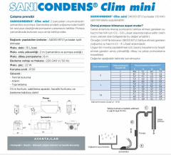 SANİCONDENS CLİM classic - 1 Klima - 1 Klima -Yoğuşma Gideri Pompa