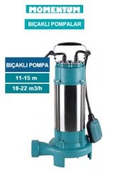 MOMENTUM PSP16-11/1.1- 1.5HP-220V- PARÇALAYICI BIÇAKLI PASLANMAZ GÖVDELİ FOSEPTİK DALGIÇ POMPA