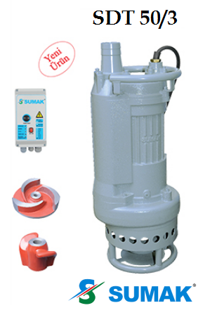 SDT 50/3C 5.5 HP 380V KARIŞTIRICILI ÇAMUR SUYU DALGIÇ POMPA 1450 d/d
