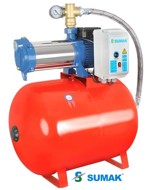 SUMAK, SYMTH12-300/6, 3HP, 380V,  YATAY KADEMELİ SESSİZ PAKET HİDROFOR