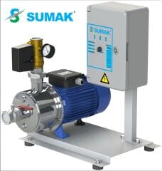 Sumak SMINOX12A220/2 T 1X1.6 kW  380V  Tek Pompalı Emişli Kademeli Paslanmaz Yatay Hidrofor