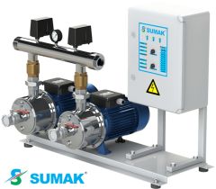 Sumak SMINOX12B220/2 2X1.6 kW  220V  Çift Pompalı Emişli  Kademeli Paslanmaz Yatay Hidrofor