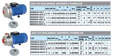 Sumak SMINOX/K-100T X 1Hp 380V  Paslanmaz Santrifüj Pompa (AISI 316)