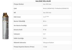 SUMAK 4SDM310 4'' PASLANMAZ DALGIÇ POMPA