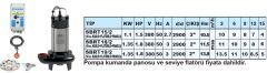 SUMAK SBRT 19/2  1.8 HP 380V  TRİFAZE  BIÇAKLI FOSEPTİK DALGIÇ POMPA