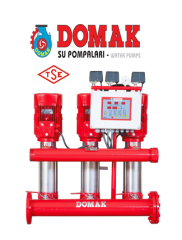 DOMAK 208‐11 TÜ - 3x5.5 HP 380V ÜÇ POMPALI DÜŞEY MİLLİ ÇOK KADEMELİ SESSİZ HİDROFOR