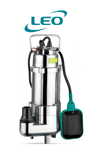 LEO XSP9-7.5/0.25S 0.33 HP 220V KOMPLE PASLANMAZ ÇELİK ATIK SU DALGIÇ POMPA