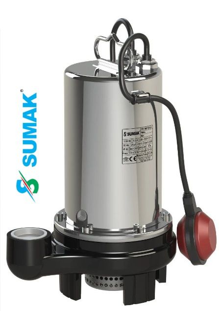 SUMAK,  SDF18/1.5-Y,  1.8Hp, 220V,  Döküm Gövdeli Drenaj Dalgıç Pompa