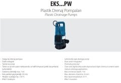 Aquastrong EKS-1000PW       1kW 220V  Plastik Gövdeli Drenaj Dalgıç Pompa