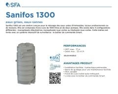 SFA SANIFOS 1300 2 VX S  220V Çift Pompalı Vortex (Açık Fanlı)  Foseptik  Atık Su Tahliye Cihazı / MONOFAZE
