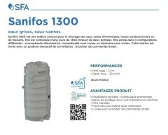 SFA SANIFOS 1300 2 VX S  220V Çift Pompalı Vortex (Açık Fanlı)  Foseptik  Atık Su Tahliye Cihazı / MONOFAZE