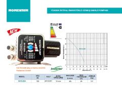 MOMENTUM IN15-25A  100W 24V/220V  PASLANMAZ GÖVDELİ FULL OTOMATİK YÜKSEK İRTİFALI İNVERTÖRLÜ GÜNEŞ ENERJİ POMPASI (Akış ve basınç sensörlü)