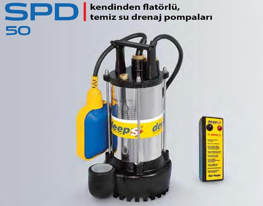 STAR SPD 50M 0.50 HP 220V PASLANMAZ GÖVDELİ TEMİZ SU DRENAJ DALGIÇ POMPA