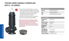 Etna EFP 30D-2P  4Hp 380V  Pik Döküm Gövdeli Yüksek Debili Drenaj Dalgıç Pompa