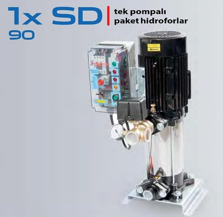 STAR 1XSD 90/8 T 4 HP 380V DÜŞEY MİLLİ TEK POMPALI PAKET HİDROFOR