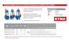 Etna EFP-025D  0.35Hp 220V Döküm Gövdeli Flatörlü  Atık Su ve Foseptik Pis Su Drenaj Dalgıç Pompa