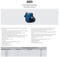 Aquastrong  AQUA 30       0.37kW 220V  Güneş Enerjisi Basınç Arttırıcı Otomatik Paket Hidrofor