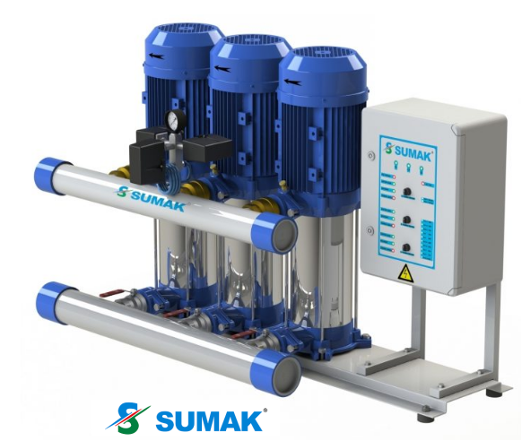 SHT12C 220/4 3x2.2 HP 380V 3 POMPALI DÜŞEY MİLLİ KADEMELİ HİDROFOR