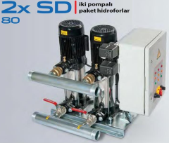 STAR 2xSD 80/8T 1.5x1.5 HP 380V DÜŞEY MİLLİ ÇİFT POMPALI PAKET HİDROFOR (2 POMPALI)