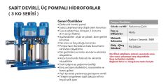 ETNA  3 KO 10/10-40 - 3x5.5 HP 380V ÜÇ POMPALI ÇOK KADEMELİ SESSİZ PASLANMAZ ÇELİK GÖVDELİ DİK MİLLİ HİDROFOR