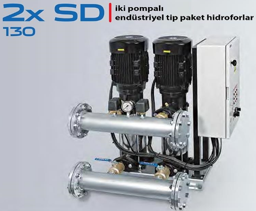 STAR 2xSD 130/7T 2x10 HP 380V DÜŞEY MİLLİ ÇİFT POMPALI ENDÜSTRİYEL TİP PAKET HİDROFOR (2 POMPALI)