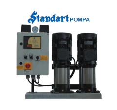 STANDART TH 2xSBT-V 100/5 - 2x7.5 HP 380V İKİ POMPALI DİKEY POMPALI TAM OTOMATİK PAKET HİDROFOR