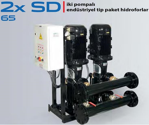 STAR 2xSD 65/3 D 2x75 HP 380V DÜŞEY MİLLİ ÇİFT POMPALI ENDÜSTRİYEL TİP PAKET HİDROFOR (2 POMPALI)