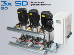 STAR 3xSD 80/5 T 3x1 HP 380V DÜŞEY MİLLİ ÜÇ POMPALI  PAKET HİDROFOR (3 POMPALI)