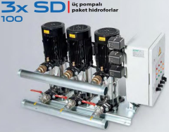 STAR 3xSD 100/4 T 3x5.5 HP 380V DÜŞEY MİLLİ ÜÇ POMPALI  PAKET HİDROFOR (3 POMPALI)