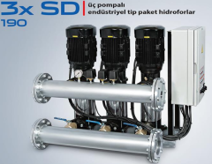 STAR 3xSD 190/4  3x20 HP 380V DÜŞEY MİLLİ ÜÇ POMPALI  ENDÜSTRİYEL TİP PAKET HİDROFOR (3 POMPALI)