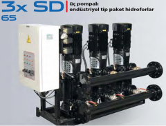 STAR 3xSD 65/2 D  3x50 HP 380V DÜŞEY MİLLİ ÜÇ POMPALI  ENDÜSTRİYEL TİP PAKET HİDROFOR (3 POMPALI)