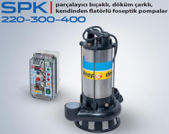 STAR SPK 220 M+PANO 2.HP 220V PARÇALAYICI BIÇAKLI FANLI KENDİNDEN FLATÖRLÜ FOSEPTİK DALGIÇ POMPA