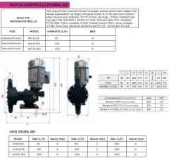 AQUA AM.DI.105  (105 L/h - 8 Bar)  MOTOR KONTROLLÜ DOZAJ POMPASI