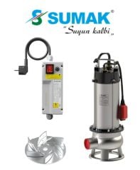 SUMAK, SDFV 30/2 İNOX, 220V, 3HP, PASLANMAZ, FOSEPTİK DALGIÇ POMPA