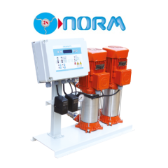 NORM NBH  2/1105 M 2x1 HP 220V İKİ POMPALI DÜŞEY MİLLİ ÇOK KADEMELİ PAKET HİDROFOR (ÇİFT POMPALI)