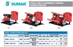 Sumak SMKT 750/2 DY  1X7.5 Hp  Otomatik ve Manuel Marşlı  Tek Yatay Pompalı Dizel Yangın Söndürme Hidroforu