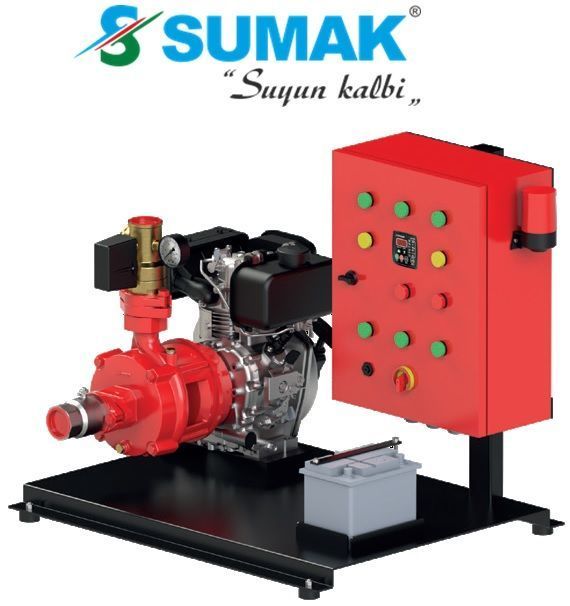 Sumak SMKT 750/2 EY  1X7.5 Hp 380V  Tek Yatay Pompalı Elektrikli Yangın Söndürme Hidroforu