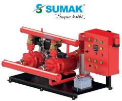Sumak SMKT 750 EEJY  2X7.5 Hp-1X1.8 Hp  380V  Elektrikli+Elektrikli ve Joker Pompalı Yangın Söndürme Hidroforu