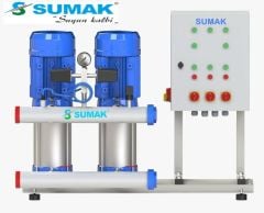 SUMAK, SHT8B 300/8 PFK, 2x2.2 KW, 380V, 2900 d/d,  ÇİFT POMPALI, FREKANS KONTROLLÜ HİDROFOR