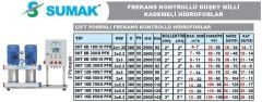 SUMAK, SHT16B 850/8 PFK, 2x6.3 KW, 380V, 2900 d/d, ÇİFT POMPALI, FREKANS KONTROLLÜ HİDROFOR